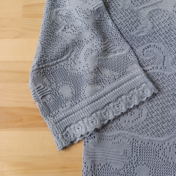 {WHBM} Pointelle Stitch 3/4 Sleeve Sweater - Picture 6 of 9